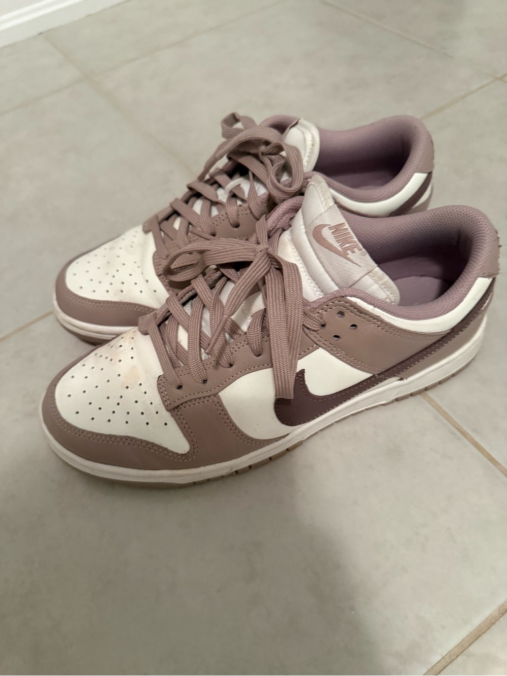 Nike Women’s Low-Top Sneakers in Mauve and White 9.5